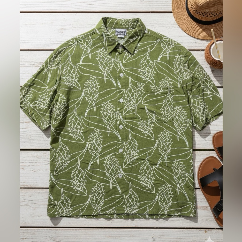 HAMAKUA Men’s Casual Tropical Hawaiian Button Down Vacation Shirt
